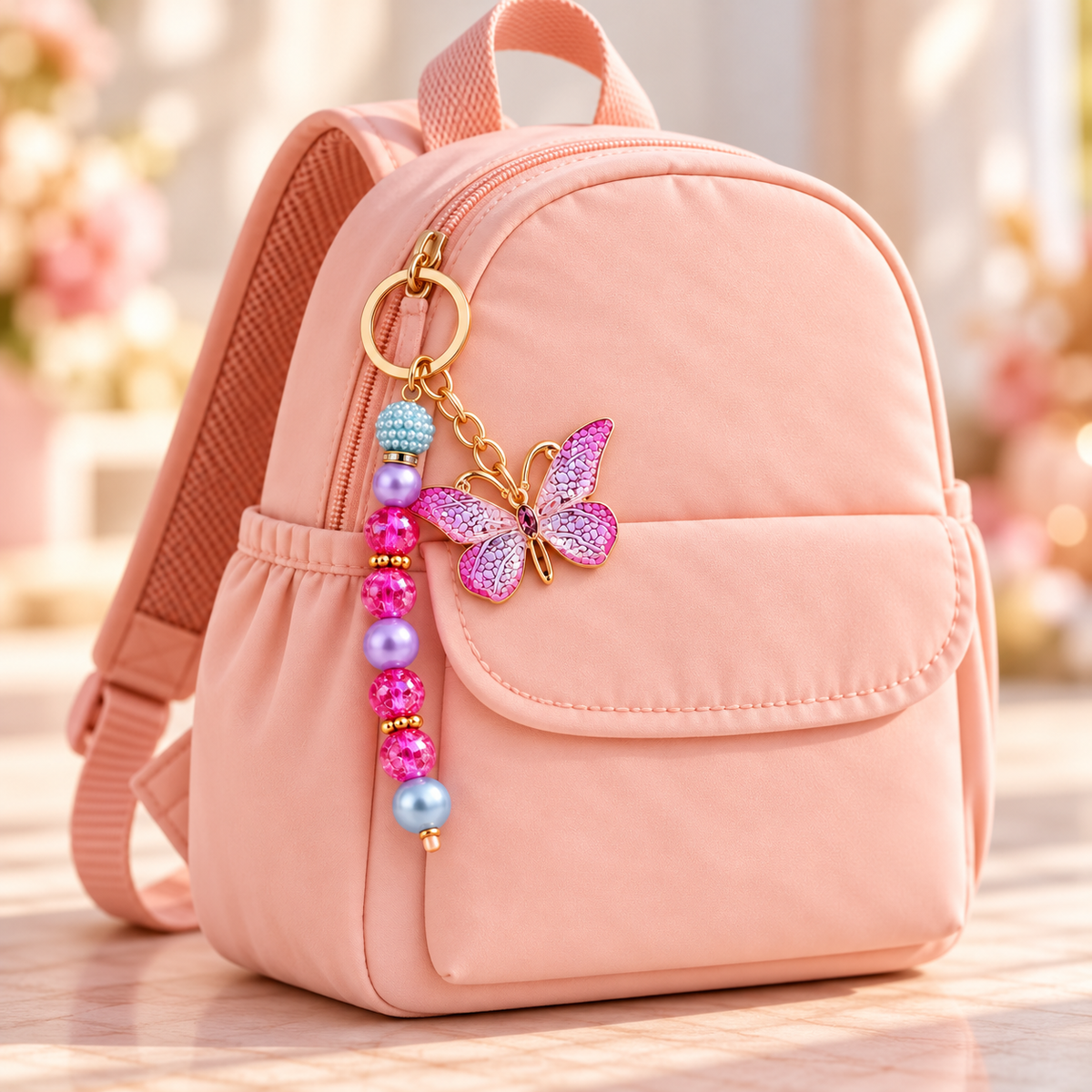 Butterfly Charm Tassenhanger | Enjoia Kids – handgemaakte tassenhanger (foto 5)