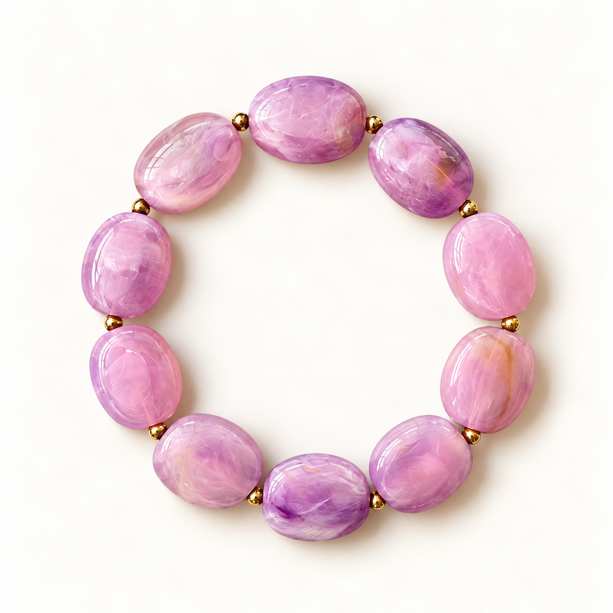 Armband met marmerachtige roze edelstenen – Lilac Dream | Enjoia