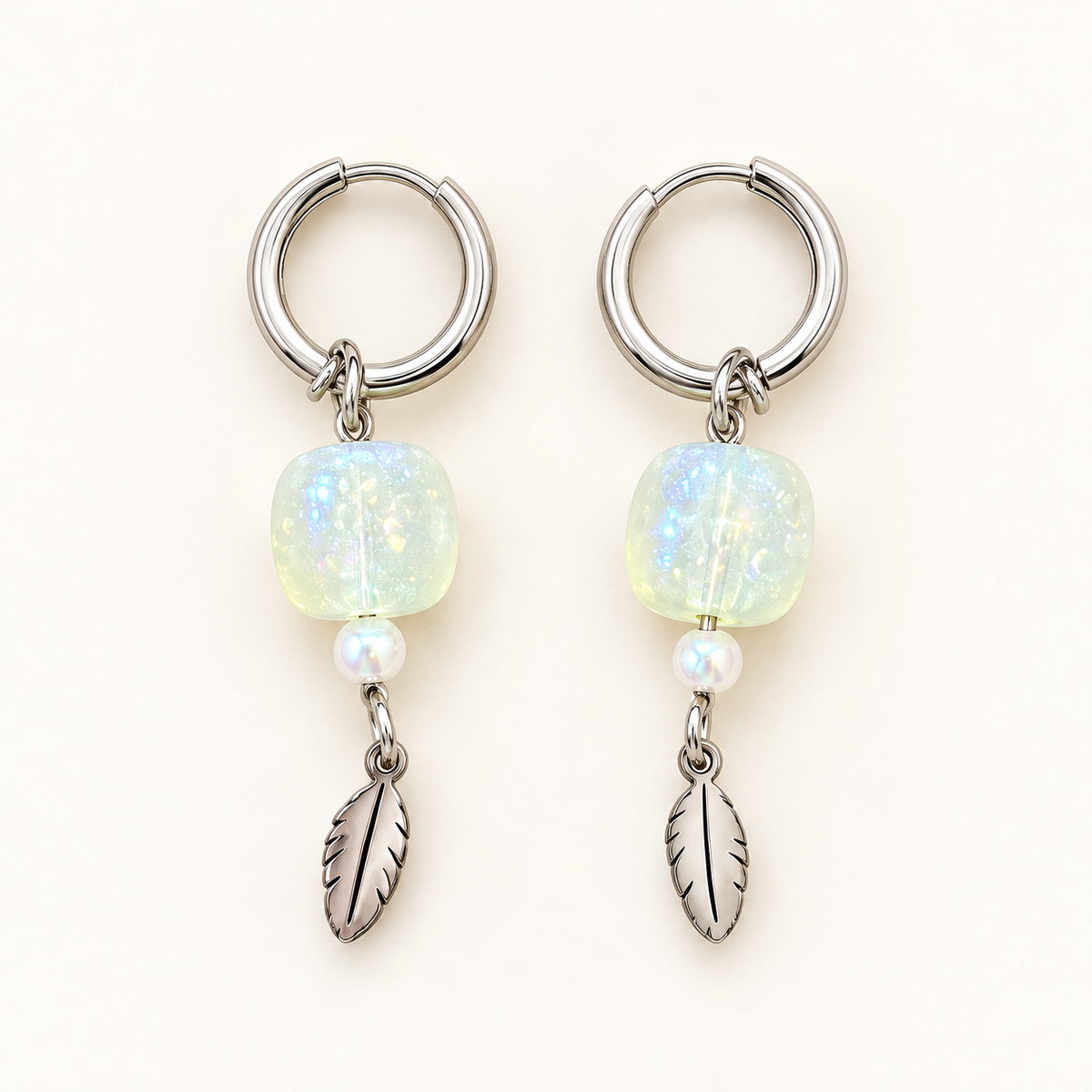 Dreamy Drops – Oorbellen Opal Veer Zilver | Enjoia