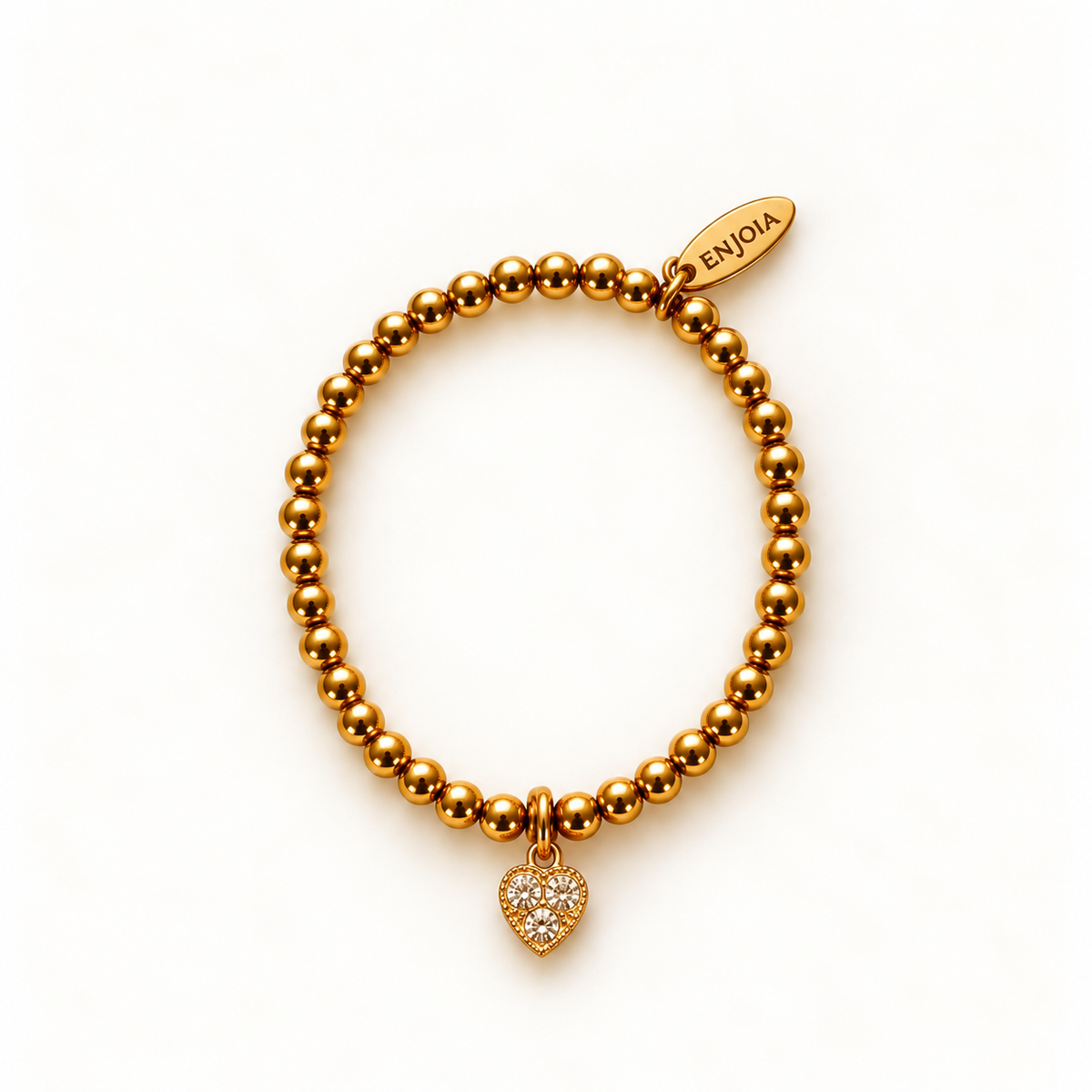 Gouden armband met ENJOIA bedel – Sparkle Heart 6 mm