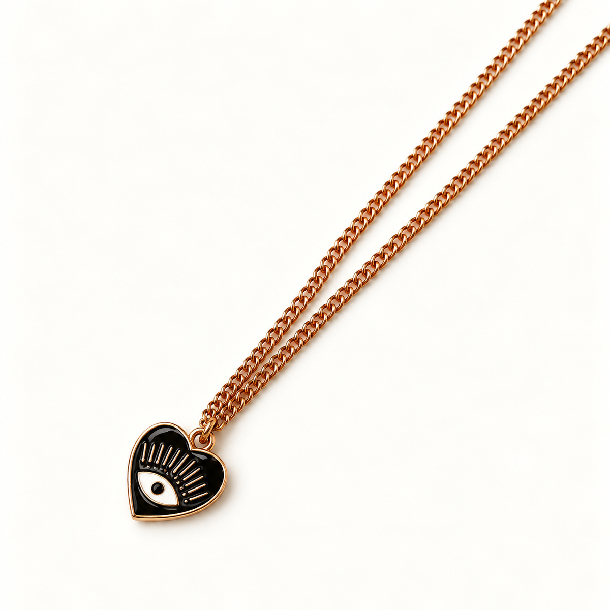 Goudkleurige oog in hart hangerketting – Lucky Heart | Enjoia