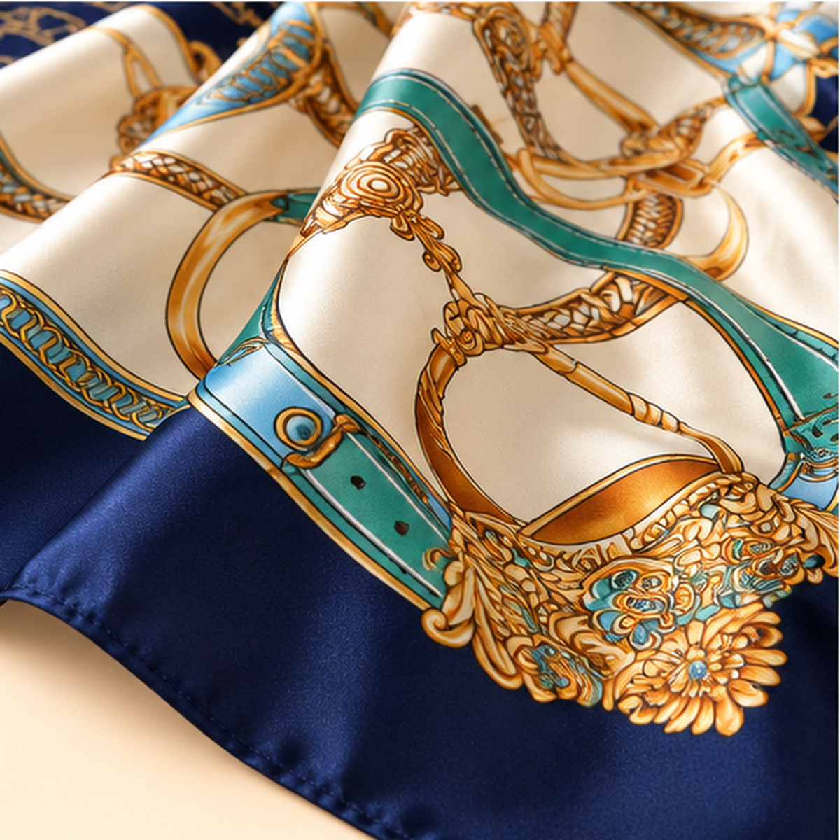 Gloss Muse – Wild & Luxe, print Navy Gold Chains | Enjoia Jewellery