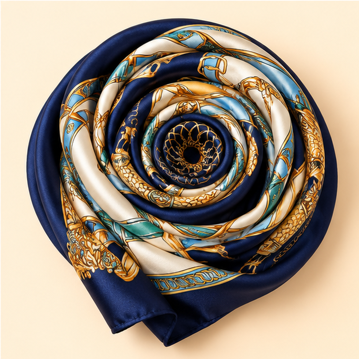 Gloss Muse – Wild & Luxe, print Navy Gold Chains | Enjoia Jewellery