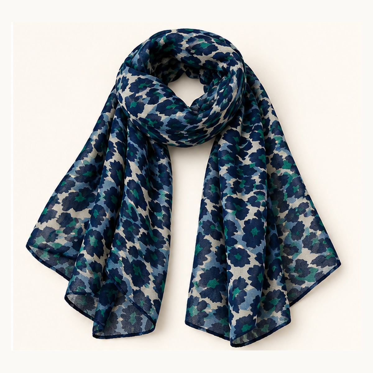 Soft Muse – stoffen sjaal, variant Ocean Leopard | Enjoia Jewellery