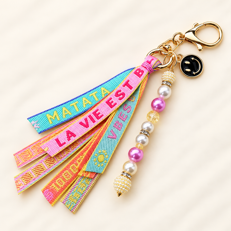 Happy Vibes Tassenhanger - Enjoia Kids – Bagcharm Bubblegum Crush