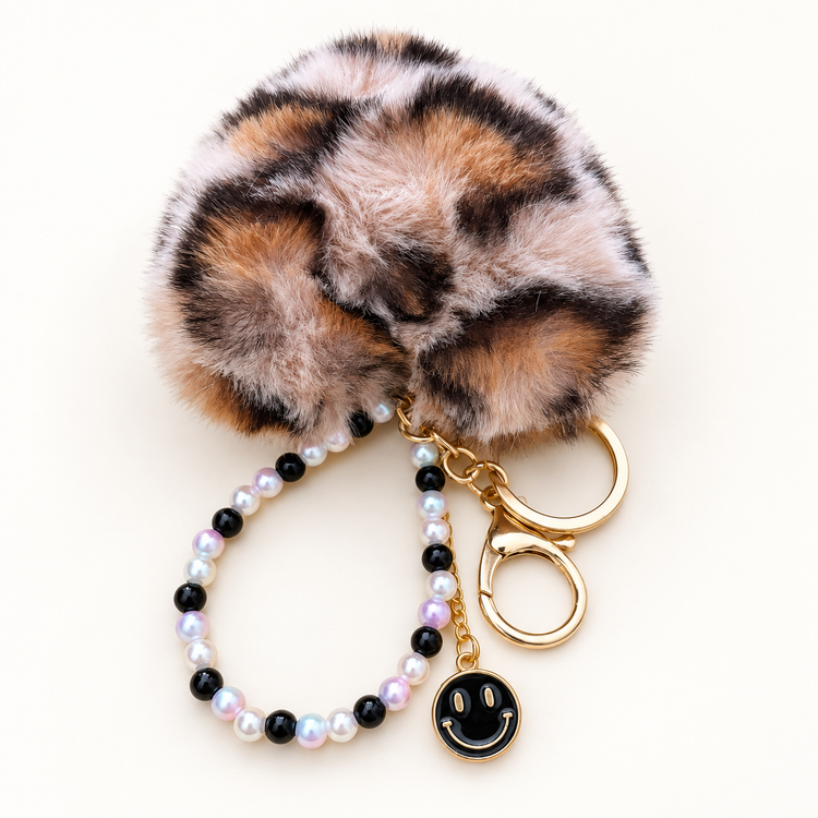 Faux Fur Charm – Sleutelhanger Blush Wild | Enjoia