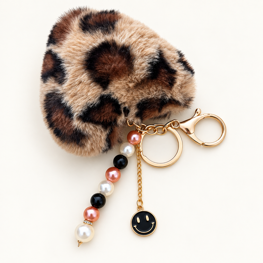 Faux Fur Charm – Sleutelhanger Golden Leopard | Enjoia