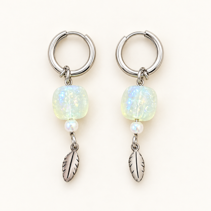 Dreamy Drops – Oorbellen Opal Veer Zilver | Enjoia