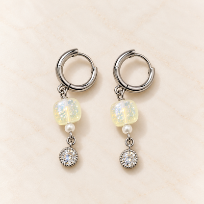 Elegante zilveren oorbellen met opaalaccenten – Ivory Spark | Enjoia