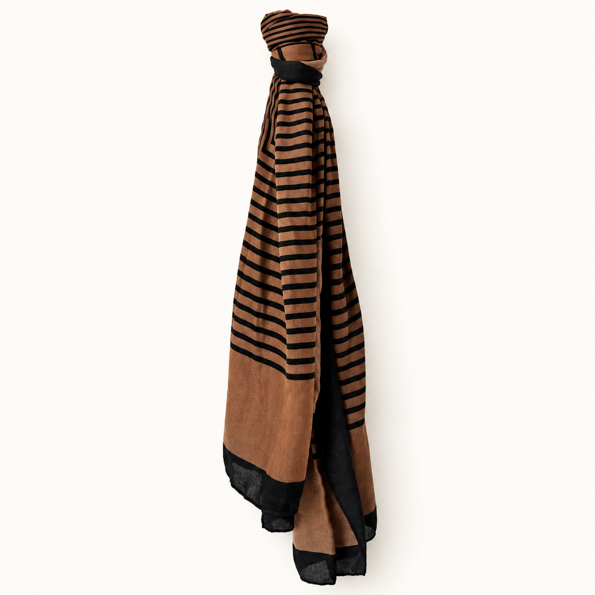 Soft Muse – stoffen sjaal, variant Camel Stripes | Enjoia Jewellery