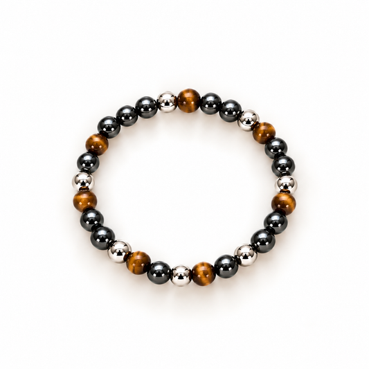 Glanzende kinderarmband van kralen – Tiger Mix 4 mm | Enjoia
