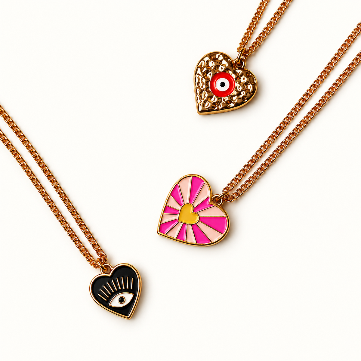 Gouden Hartjes met Oogmotieven | Enjoia