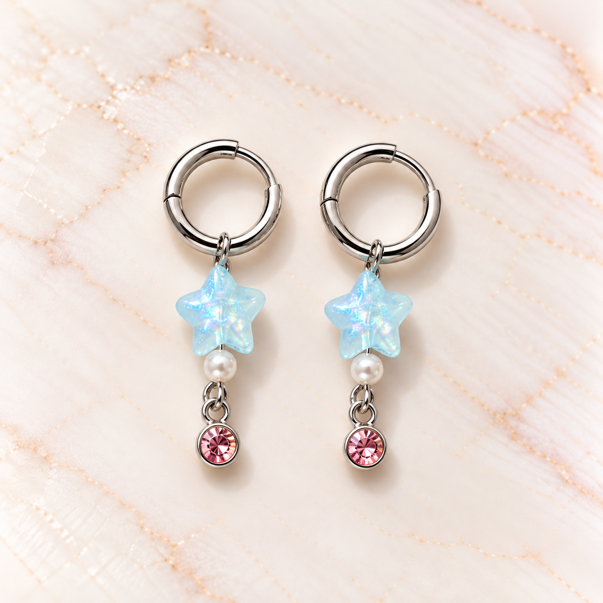 Iriserende steroorbellen op marmer – Sky Shimmer | Enjoia