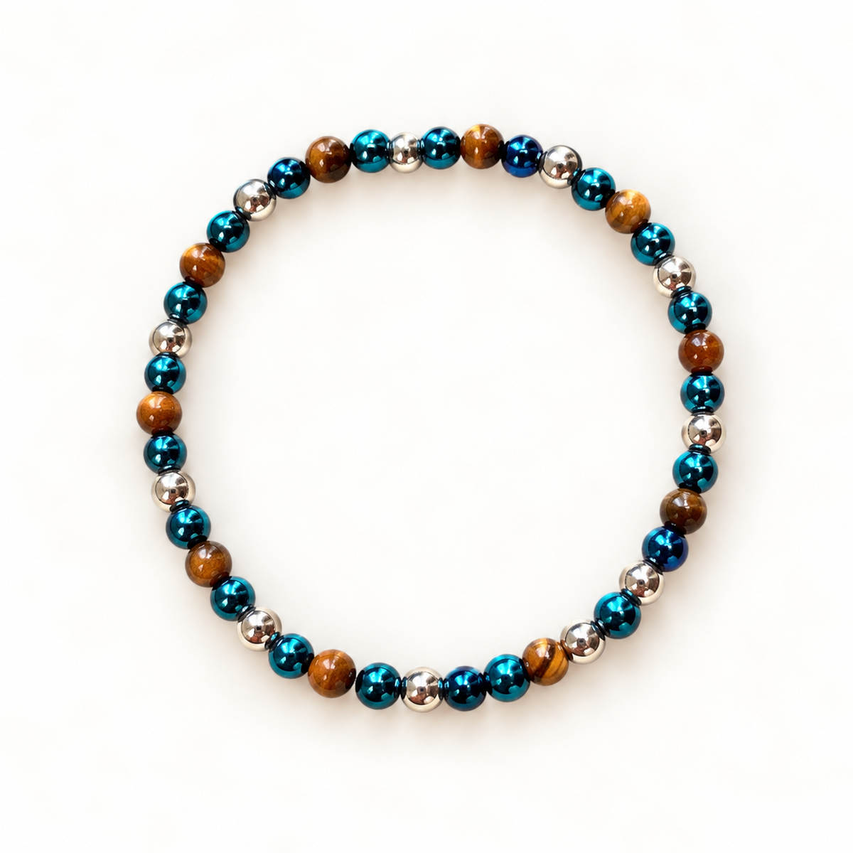 Minimalistische armband met edelstenen – Ocean Silver 4 mm | Enjoia
