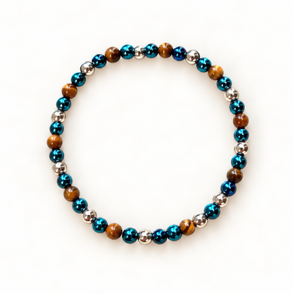 Minimalistische armband met edelstenen – Ocean Silver 4 mm | Enjoia