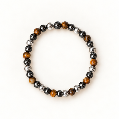Herenarmband met tijgeroog en hematiet – Silver Tiger 6 mm | Enjoia
