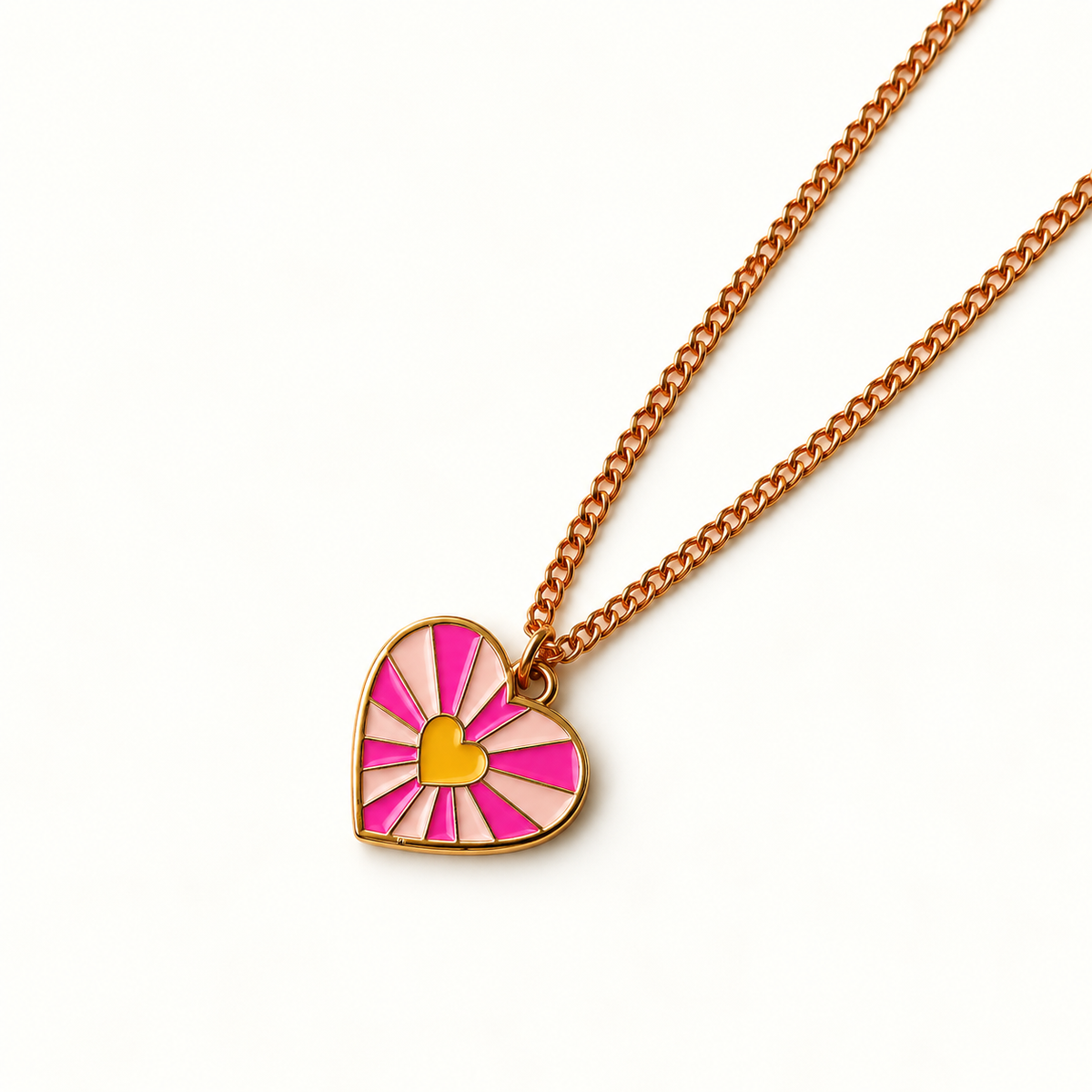 Roze hart met gouden zonnestralen – Soft Heart | Enjoia