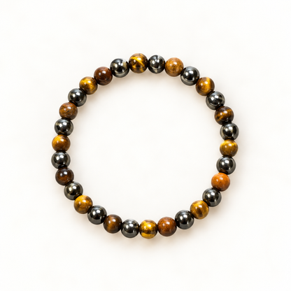 Tijgeroog  en hematietarmband in cirkel – Dark Tiger 6 mm | Enjoia
