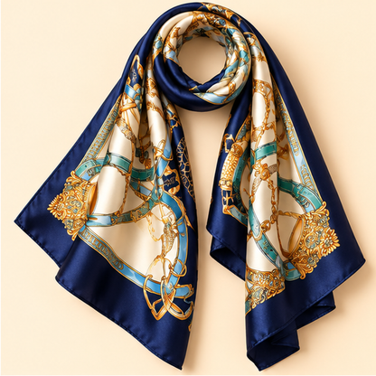 Gloss Muse – Wild & Luxe, print Navy Gold Chains | Enjoia Jewellery