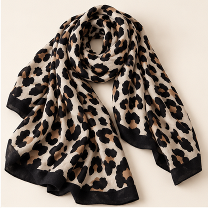 Soft Muse – stoffen sjaal, variant Warm Brown Leopard | Enjoia Jewellery
