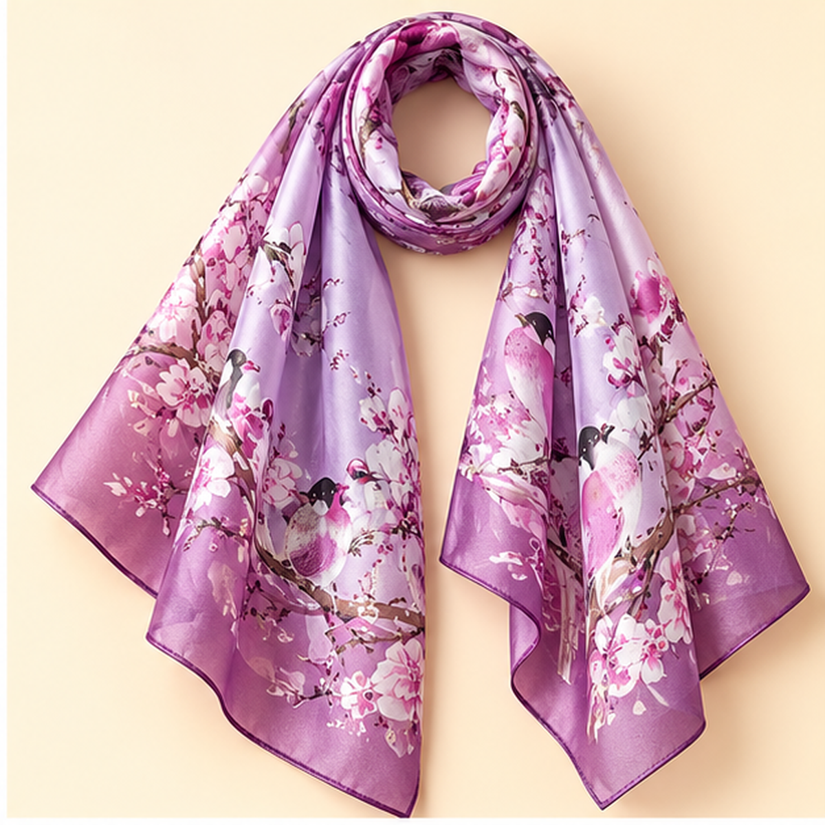 Blush Blossom satijnlook-sjaal – onderdeel The Scarf Lover Set
