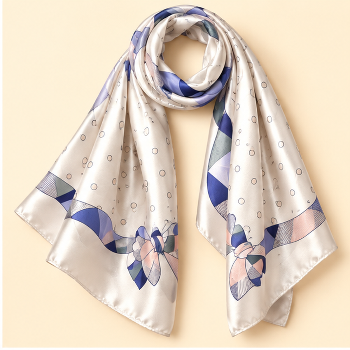 Bow Dots satijnlook-sjaal – onderdeel The Little Style Gift cadeauset